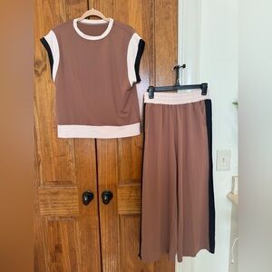 Brown and Cream Outfit Set